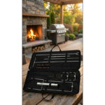 Flamix Pro Izgara Çevirme Makinesi (Çantalı Set) – Mangal & Barbekü Uyumlu  FLM-003