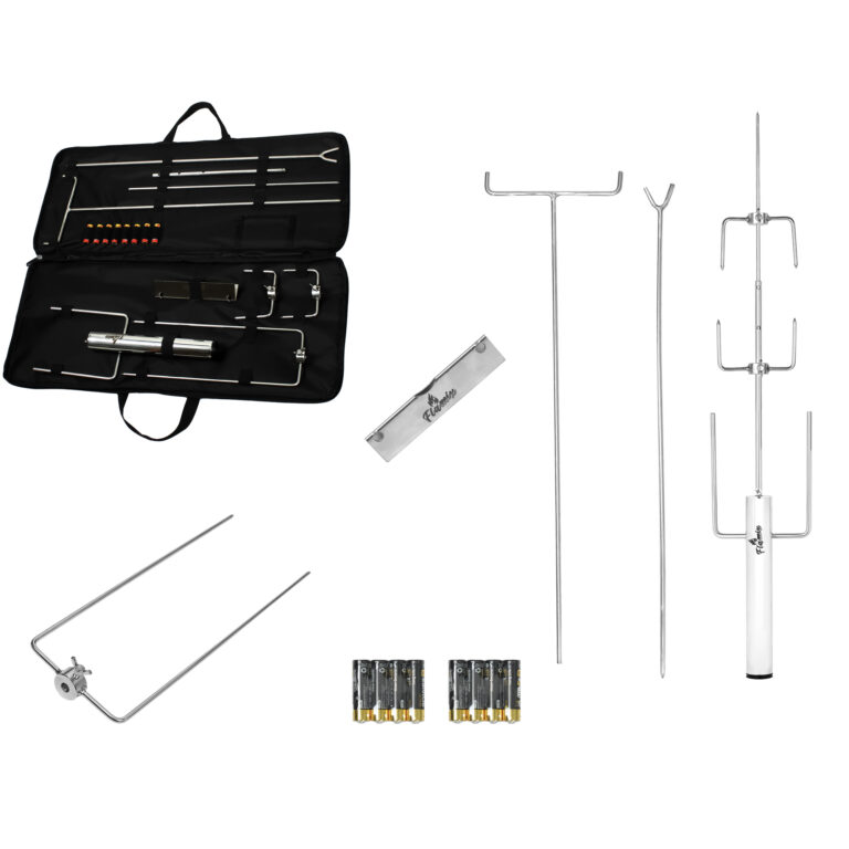 Flamix Pro Izgara Çevirme Makinesi (Çantalı Set) – Mangal & Barbekü Uyumlu  FLM-003